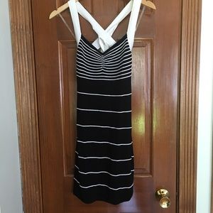 Black & White mini dress. Low back with straps